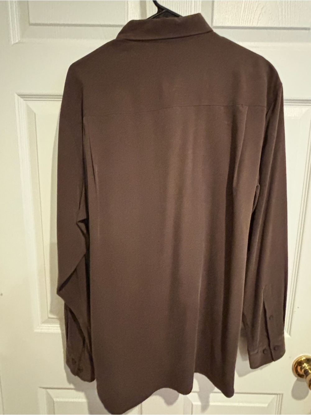 Tommy Bahama L Brown Silk Blend Button Down Shirt - 84% Silk 16% Wool - Picture 2 of 4
